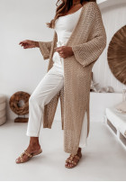 Długi ozdobnie pleciony kardigan Giulio złoty