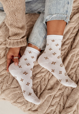 LV Seam long socks white