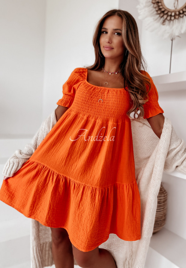 Musselin-Kleid im spanischen Stil Alleena Orange