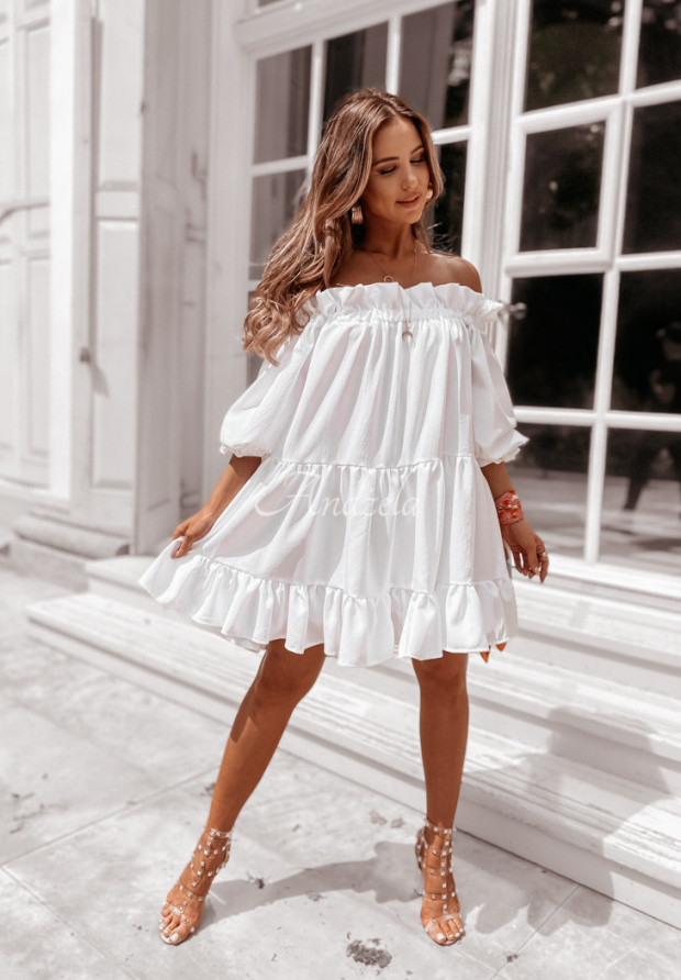 Minikleid im spanischen Stil Claire Weiß