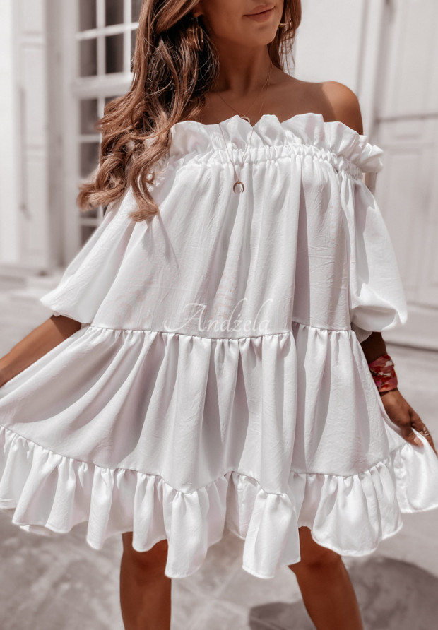 Minikleid im spanischen Stil Claire Weiß