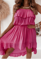 Asymetryczna sukienka hiszpanka La Ensenada różowa