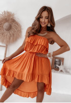 Asymetryczna sukienka hiszpanka La Ensenada pomarańczowa