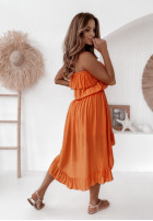 Asymetryczna sukienka hiszpanka La Ensenada pomarańczowa