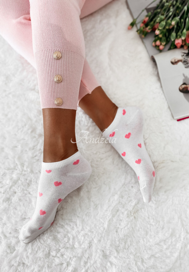 Kurze Socken mit Muster Love Weiß