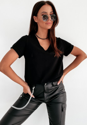 T-shirt with heart neckline Lauren black