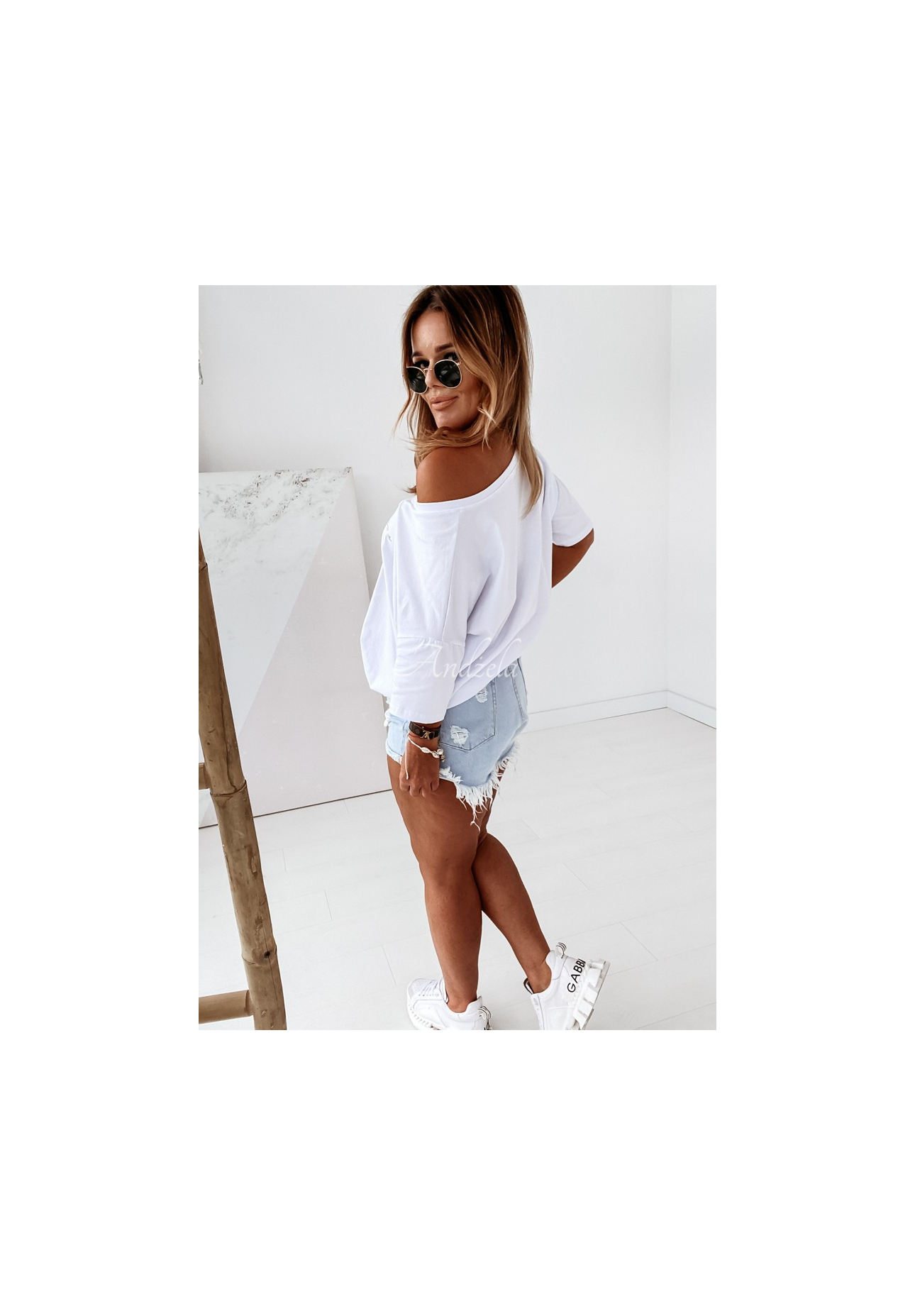 Oversize-Shirtbluse Chasing Dreams Weiß