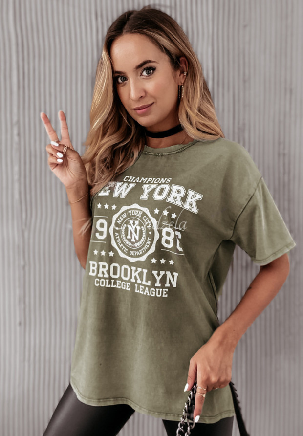 T-Shirt mit Aufdruck New York Khaki