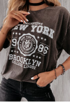 T-Shirt z nadrukiem New York Dunkelgrau