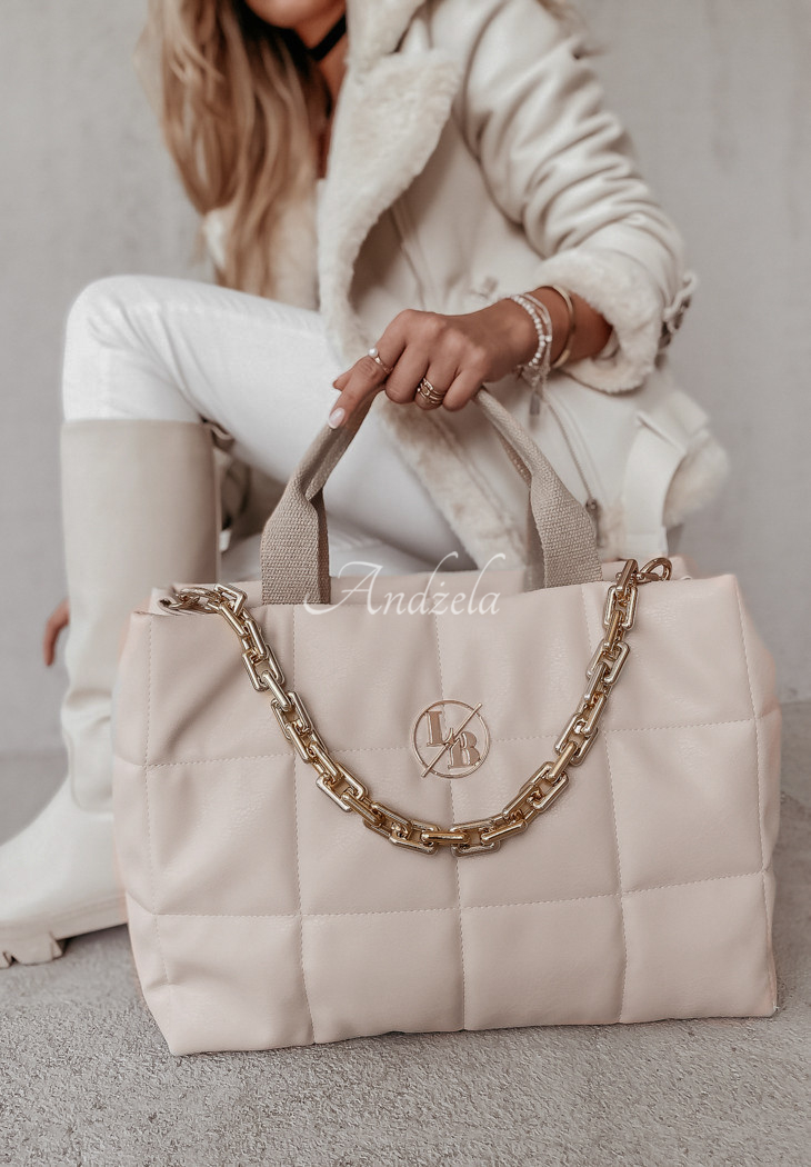 Quilted bag with chain Viselle nude