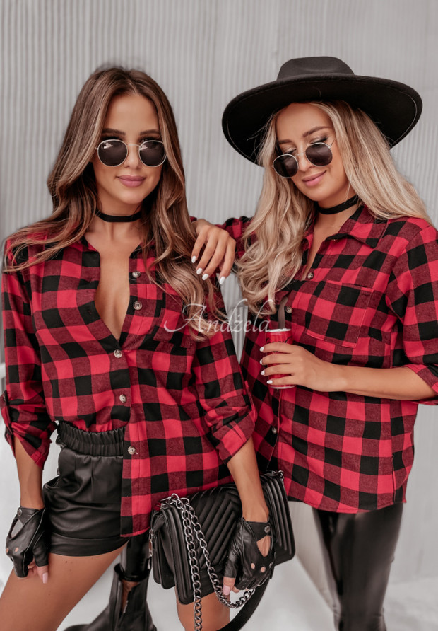 Kariertes Hemd mit Tasche Kentwood Rot
