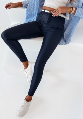 Hose aus Lederimitat Rebel Dunkelblau