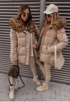 Pikowana Jacke z kapturem Arosa Beige