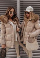 Pikowana Jacke z kapturem Arosa Beige