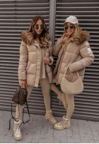 Pikowana Jacke z kapturem Arosa Beige