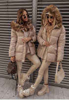 Pikowana Jacke z kapturem Arosa Beige