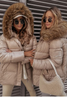 Pikowana Jacke z kapturem Arosa Beige