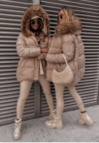 Pikowana Jacke z kapturem Arosa Beige