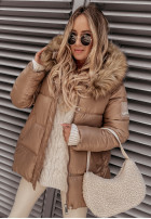 Pikowana Jacke z kapturem Arosa Camel