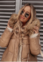 Pikowana Jacke z kapturem Arosa Camel