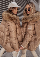 Pikowana Jacke z kapturem Arosa Camel