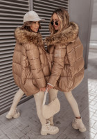 Pikowana Jacke z kapturem Arosa Camel