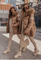 Pikowana Jacke z kapturem Arosa Camel