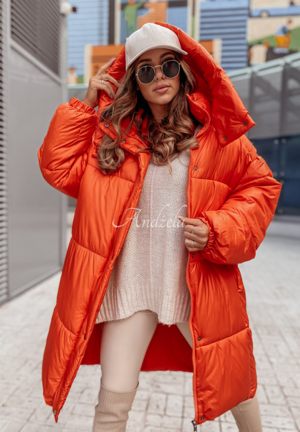 Lange Daunenjacke Winterset Orange