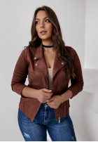 Jacket Biker jacket z imitacji zamszu Savage in chocolate