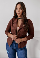 Jacket Biker jacket z imitacji zamszu Savage in chocolate