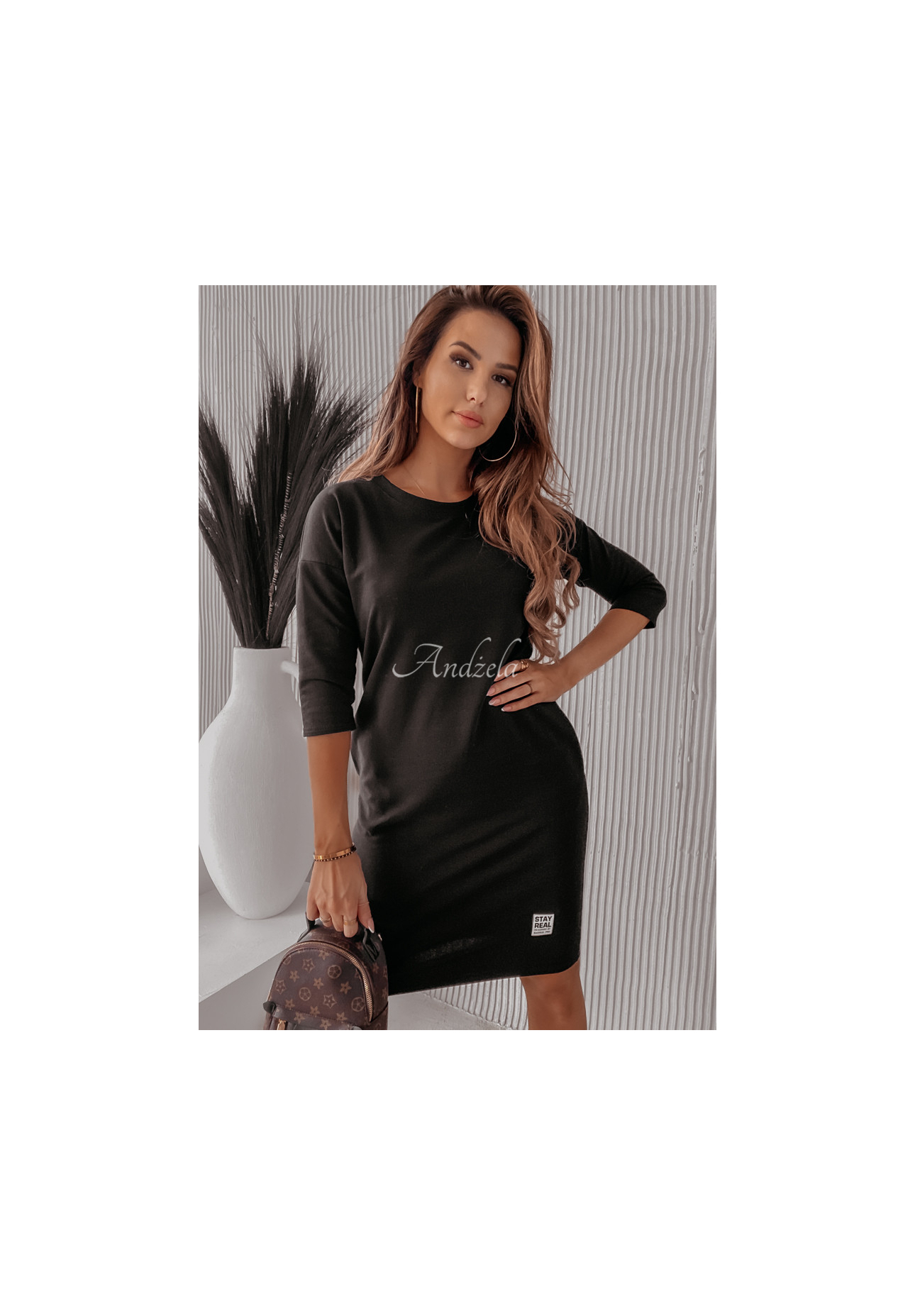 Tunikakleid mit Taschen Stay Real Schwarz