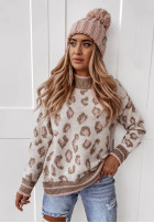 Pullover oversize w panterkę Coney Beige