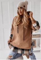 Sweatshirt oversize w kratę z kapturem Johnson Camel