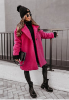 Długi Coat z imitacji kożucha Helsinki in fuchsia
