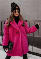 Długi Coat z imitacji kożucha Helsinki in fuchsia