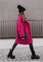 Długi Coat z imitacji kożucha Helsinki in fuchsia