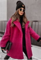 Długi Coat z imitacji kożucha Helsinki in fuchsia