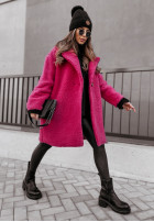 Długi Coat z imitacji kożucha Helsinki in fuchsia