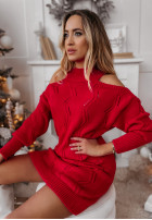 Kleid Pullover z wycięciami na ramionach Tendre Rot