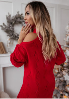 Kleid Pullover z wycięciami na ramionach Tendre Rot