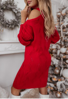 Kleid Pullover z wycięciami na ramionach Tendre Rot