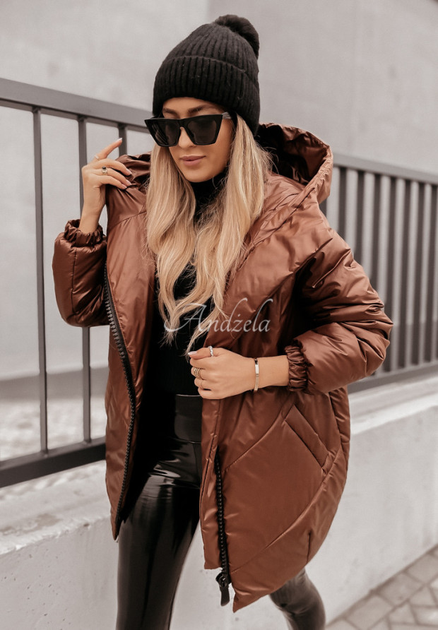 Gesteppte oversized Jacke Rickerby Braun