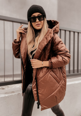 Gesteppte oversized Jacke Rickerby Braun