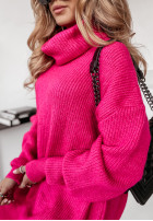 Długi Pullover z golfem Delicate Fuchsia