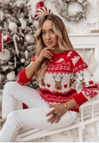 Świąteczny Pullover Mit Muster I Love Xmas Rot