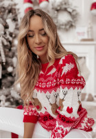 Świąteczny Pullover Mit Muster I Love Xmas Rot