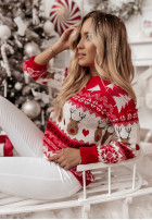 Świąteczny Pullover Mit Muster I Love Xmas Rot