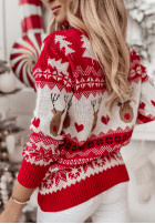 Świąteczny Pullover Mit Muster I Love Xmas Rot