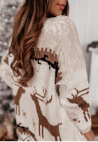 Świąteczna Kleid Pullover Letter To Santa Beige