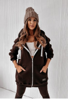 Rozpinana Sweatshirt z kapturem Siempre in chocolate